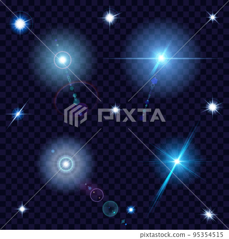 Transparent lens flares and sparks Transparent lens flares and sparks 95354515