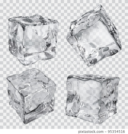 Transparent gray ice cubes 95354516