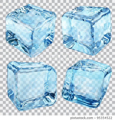 Transparent blue ice cubes Transparent blue ice cubes 95354522