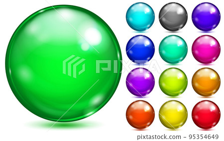 Multicolored spheres of various saturated colors Multicolored spheres of various saturated colors 95354649