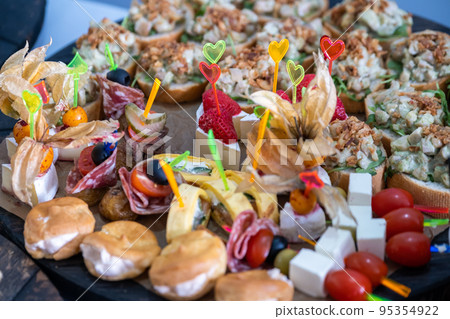 Various starters on tray during banquet 95354922