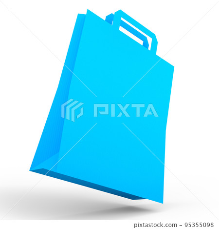 Folded kraft paper bag with handle isolated on white background. Folded kraft paper bag with handle isolated on white background. 95355098