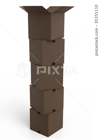 Cardboard box or carton on white background, carrying parcel and online shopping 95355110