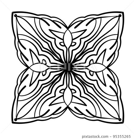 Elegant abstract mandala pattern in circle. Vector illustration. Elegant abstract mandala pattern in circle. Vector illustration. 95355265