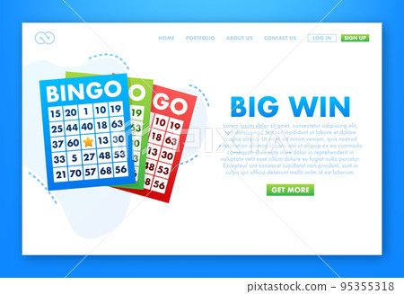 Bingo or Lottery game, card. Big Win. Vector stock illustration. Bingo or Lottery game, card. Big Win. Vector stock illustration. 95355318