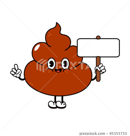 Cute funny poop with an inscription character. Vector hand drawn traditional cartoon vintage, retro, kawaii character illustration icon. Isolated on white background. Happy turd character Cute funny poop with an inscription character. Vector hand drawn traditional cartoon vintage, retro, kawaii character illustration icon. Isolated on white background. Happy turd character 95355733