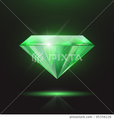 Vector 3d Realistic Green Transparent Triangle Glowing Gemstone, Diamond, Crystal, Rhinestone Closeup on Black Background. Jewerly Concept. Design Template, Banner Vector 3d Realistic Green Transparent Triangle Glowing Gemstone, Diamond, Crystal, Rhinestone Closeup on Black Background. Jewerly Concept. Design Template, Banner 95356226