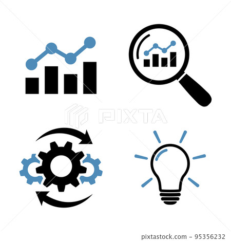 Business analysis and successful solution icon set Business analysis and successful solution icon set 95356232