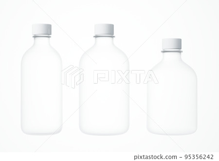 Three different cosmetic bottles on white background 3D render, clear glass care product jars with plastic caps isolated, design ready packaging template Three different cosmetic bottles on white background 3D render, clear glass care product jars with plastic caps isolated, design ready packaging template 95356242