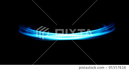 Abstract light lines of movement and speed in blue. Light everyday glowing effect. semicircular wave, light trail curve swirl, car headlights, incandescent optical fiber png. 95357616