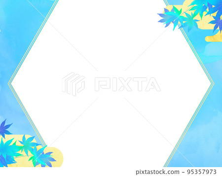 涼爽的秋葉和日本紙框 95357973