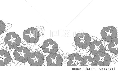 牽牛花背景色調透明卡通花 95358541