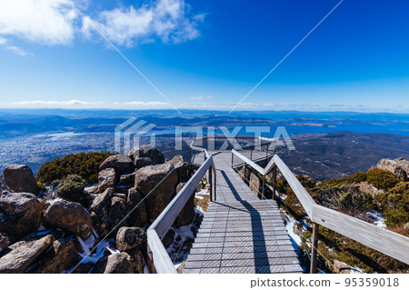 View from Mt Wellington over Hobart Tasmania Australia 95359018
