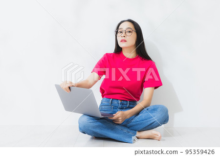 Female glasses computer Female glasses computer 95359426