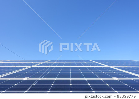 Sunny blue sky and solar panels Sunny blue sky and solar panels 95359779