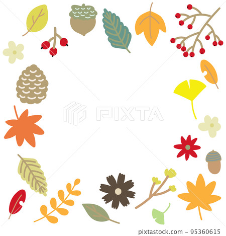 秋天下落的葉子框架 95360615