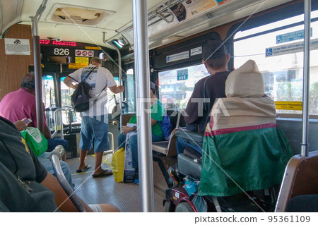 Inside a bus on Oahu, Hawaii 95361109