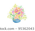 Flower arrangement watercolor illustration 95362043
