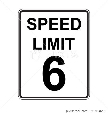 6 MPH road traffic sign icon vector for graphic design, logo, website, social media, mobile app, UI illustration 95363643
