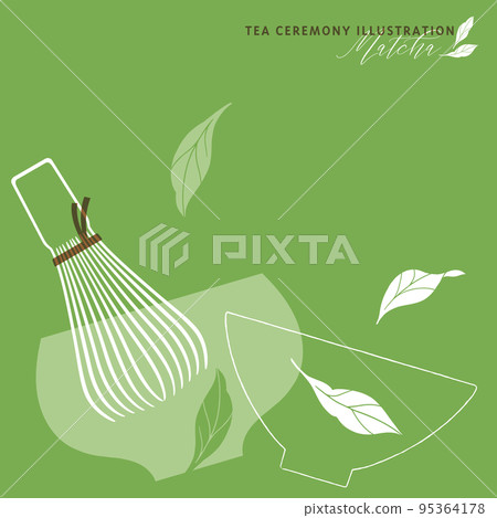 抹茶和茶具的形象插圖-4 抹茶和茶具的形象插圖-4 95364178