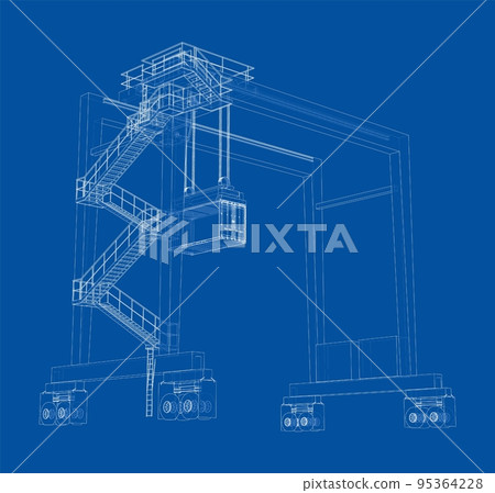 Port cargo crane. Vector Port cargo crane. Vector 95364228
