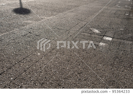 Pedestrian passage a-1 with discolored road markings Pedestrian passage a-1 with discolored road markings 95364233