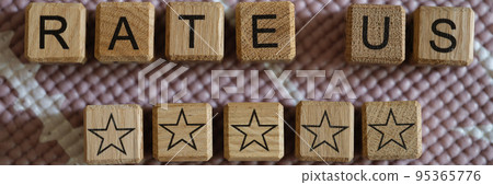 Rate us text and empty stars of customer recommendation Rate us text and empty stars of customer recommendation 95365776