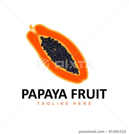 Papaya Logo Design, Vitamin Fruit Vector, Fruit Product Brand Illustration Icon 95366310