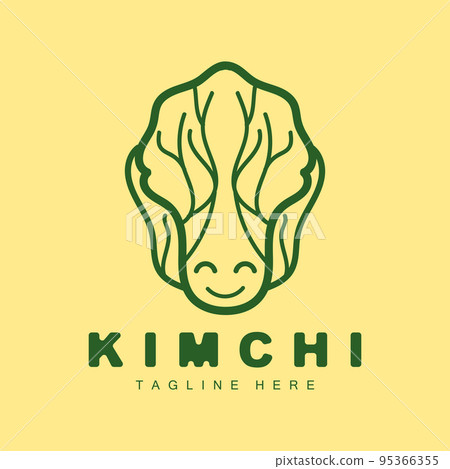 Kimchi Logo Design, Korean Traditional Food Vector, Cabbage Green Vegetable Logo Illustration, Company Brand Icon 95366355
