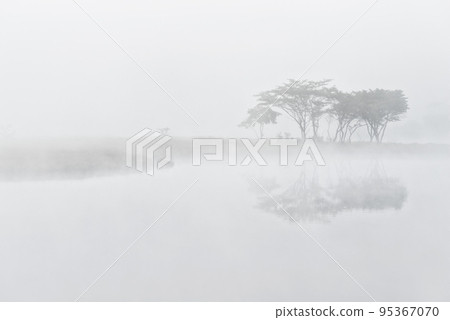 Akagiyama, Kakumanbuchi surrounded by morning mist [Gunma Prefecture] 95367070