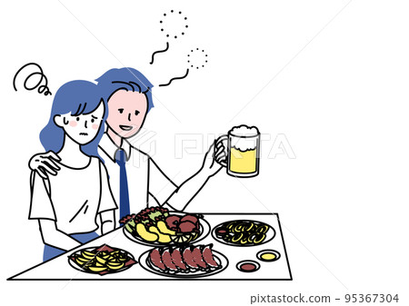 女人在酒會上受到性騷擾 女人在酒會上受到性騷擾 95367304