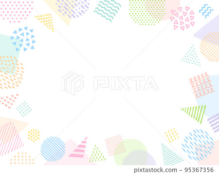 彩色手繪幾何圖案框架 95367356