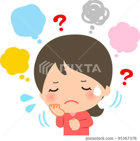 A woman who can't organize her thoughts, thinks too much A woman who can't organize her thoughts, thinks too much 95367376