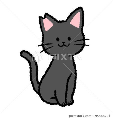 Male black cat with ear cut 95368791