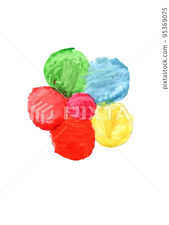 Children drawing of multicolored flower. LGBT symbol drawn on white 95369075
