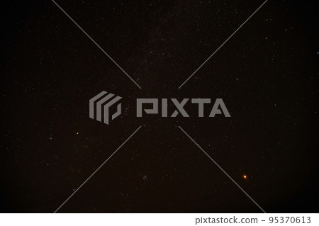 Dark night sky with stars above Arctic circle in autumn season. Dark night sky with stars above Arctic circle in autumn season. 95370613