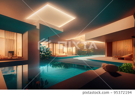 Modern luxury house interior Modern luxury house interior 95372194