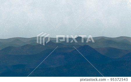 A series of mountains with beautiful shading Watercolor style 95372543