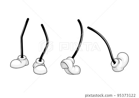 Comical Pair of Legs and Cartoon Feet in White Shoes Standing and Walking Vector Set Comical Pair of Legs and Cartoon Feet in White Shoes Standing and Walking Vector Set 95373122