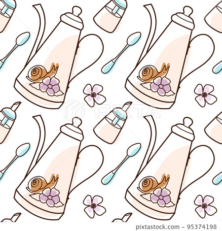 contur and spot vector seamless pattern on the cups and teapot contur and spot vector seamless pattern on the cups and teapot 95374198