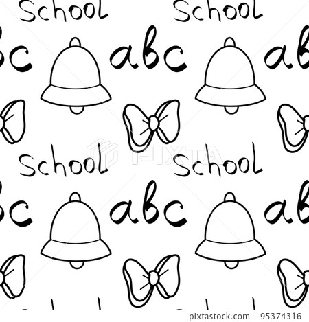 vector seamless pattern elements Back to School vector seamless pattern elements Back to School 95374316