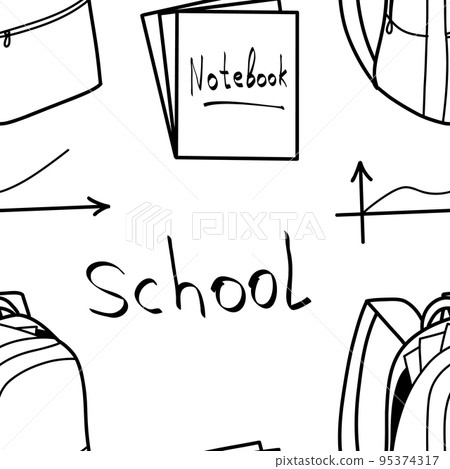 vector seamless pattern elements Back to School vector seamless pattern elements Back to School 95374317