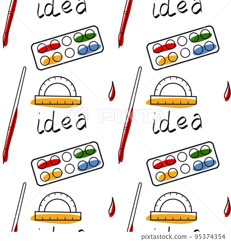 vector seamless pattern elements Back to School 95374354