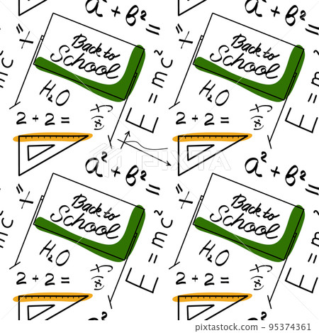 vector seamless pattern elements Back to School vector seamless pattern elements Back to School 95374361