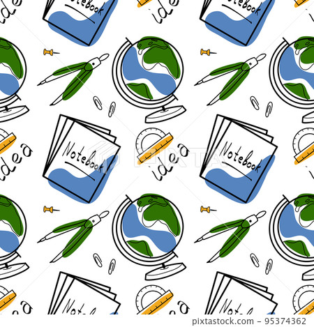 vector seamless pattern elements Back to School vector seamless pattern elements Back to School 95374362
