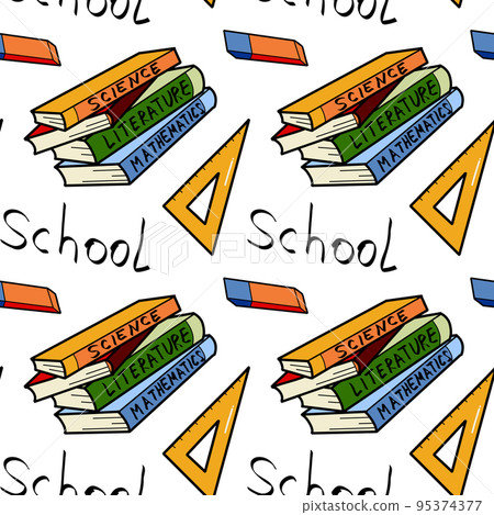 vector seamless pattern elements Back to School vector seamless pattern elements Back to School 95374377