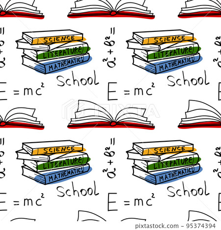 vector seamless pattern elements Back to School 95374394