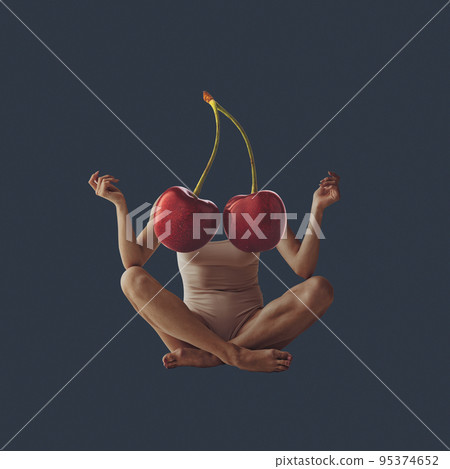 Yoga, meditation. Modern design, contemporary art collage. Inspiration, idea, trendy urban style. Surrealism, minimalism and cubism Yoga, meditation. Modern design, contemporary art collage. Inspiration, idea, trendy urban style. Surrealism, minimalism and cubism 95374652
