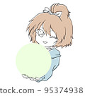 girl wink input space circle holding 95374938