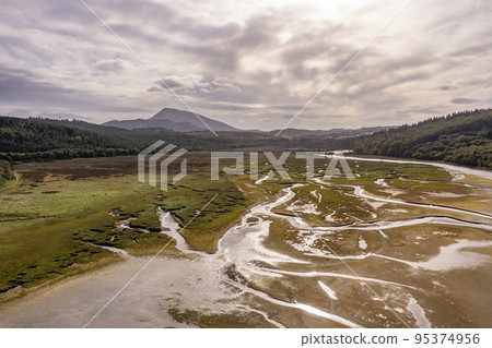 Aerial view of the Salt Marsh at Ards Forest Park in County Donegal, Ireland Aerial view of the Salt Marsh at Ards Forest Park in County Donegal, Ireland 95374956